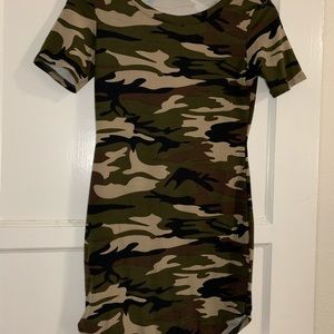Short army color dress